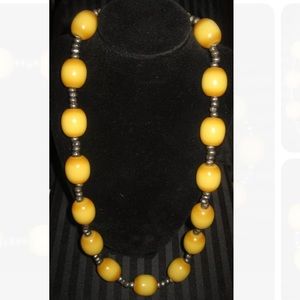 Antique Bakelite Butterscotch Egg Yolk Necklace